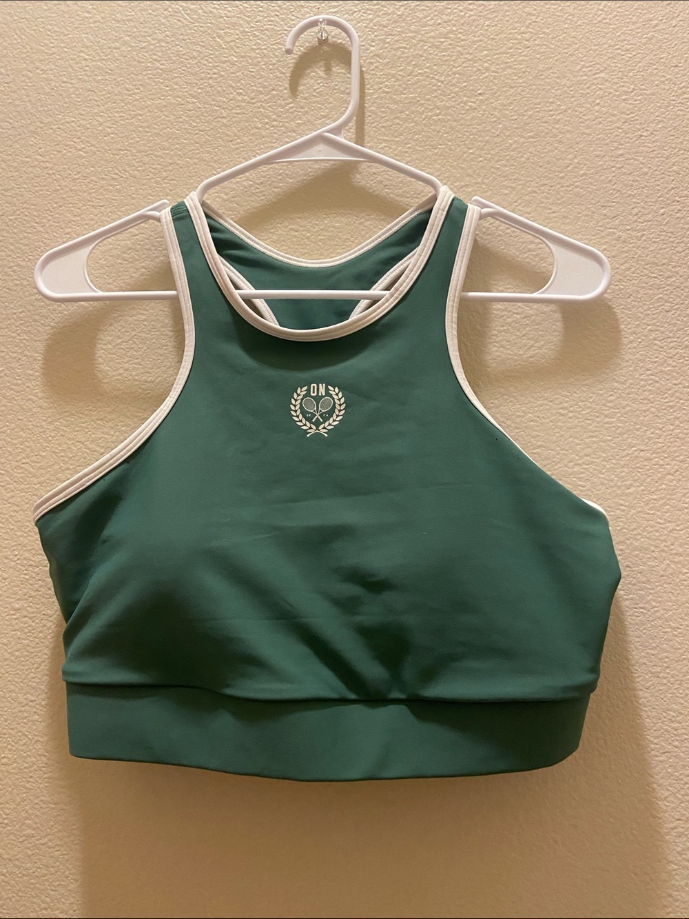 Old Navy Green Active Crop Tank with White Trim